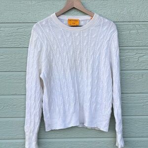Guest in Residence Knitters Cashmere Cable Knit Crew Neck Sweater. Medium.